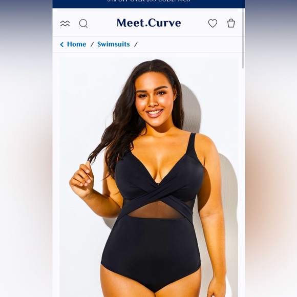 Black One piece with mesh inserts - Picture 1 of 3